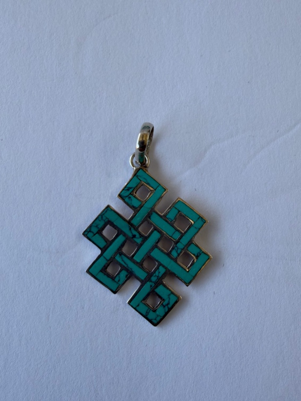 Turquoise Infinity Knot Pendant Necklace 925